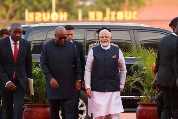 PM Modi is the first Indian prime minister to visit Ghana in three decades.